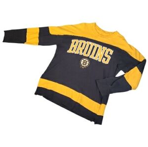 Vtg NHL Boston Bruins Rugby Spirit Jersey Cotton Stripe Mens M Hocky Ice Winter